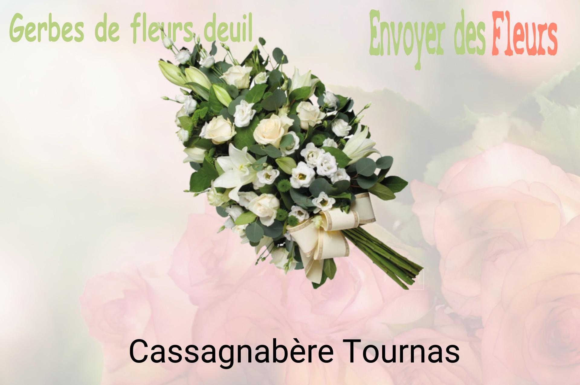 Gerbe de fleurs de deuil livrée à Cassagnabère-Tournas